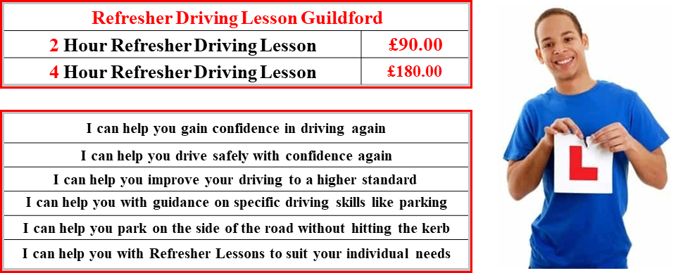 Refresher Driving Lessons Guildford Prices